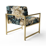 White And Blue Symphony Of Petal Gardens - Upholstered Cottage Accent Chairs