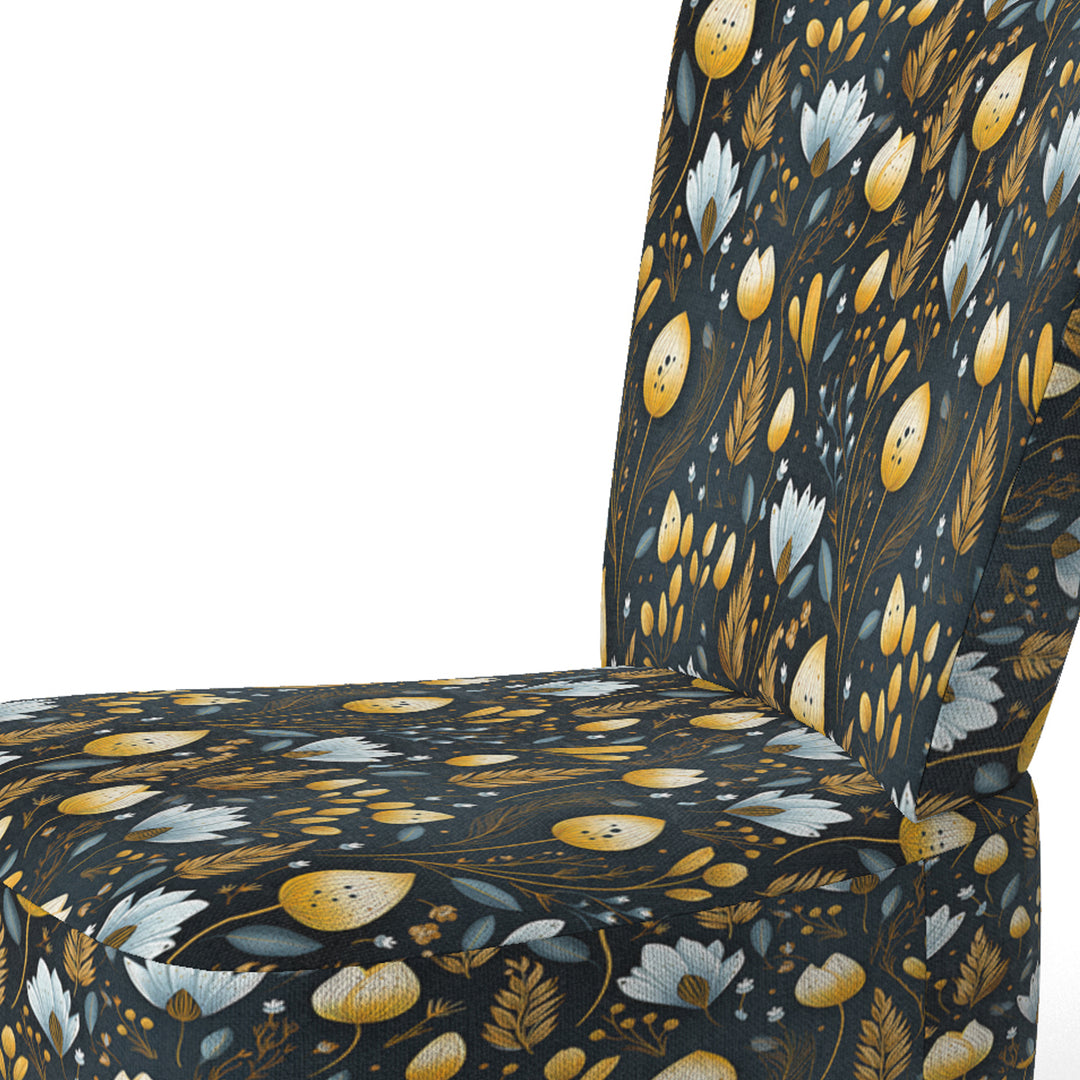 Nostalgia Vintage Black Floral Pattern - Upholstered Cottage Accent Chairs