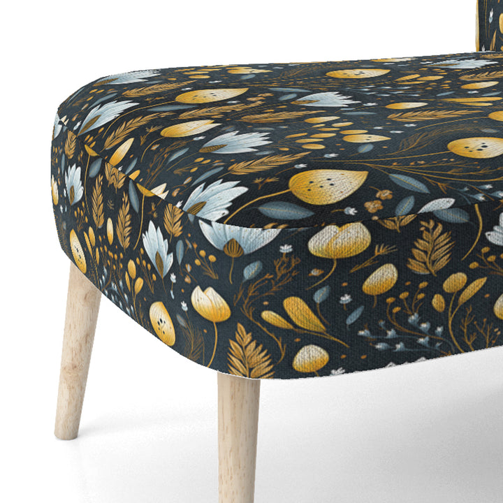 Nostalgia Vintage Black Floral Pattern - Upholstered Cottage Accent Chairs