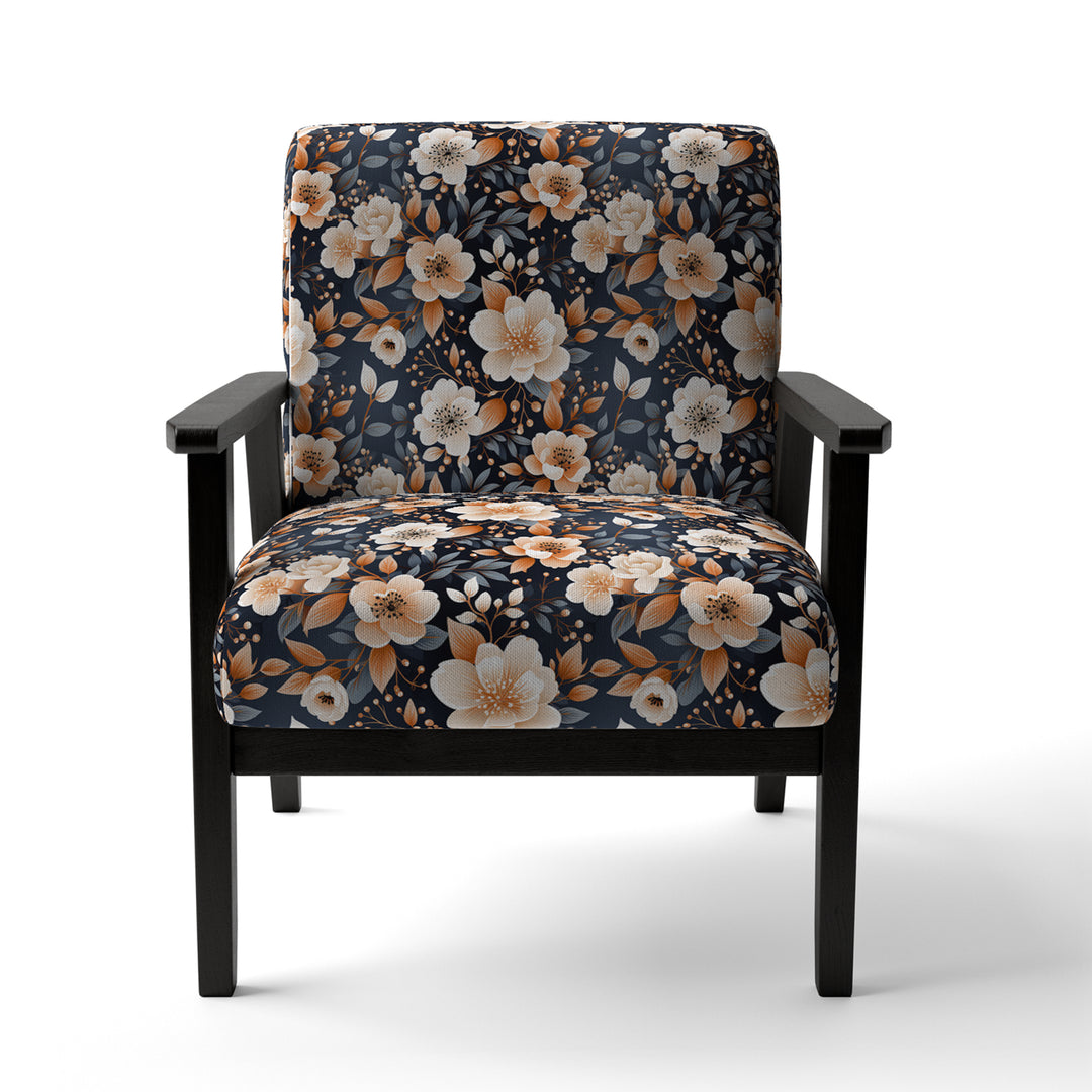 Vintage Nostalgia Peach Floral Pattern - Cottage Accent Slipper Chair