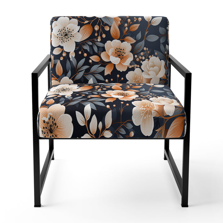 Vintage Nostalgia Peach Floral Pattern - Cottage Accent Slipper Chair