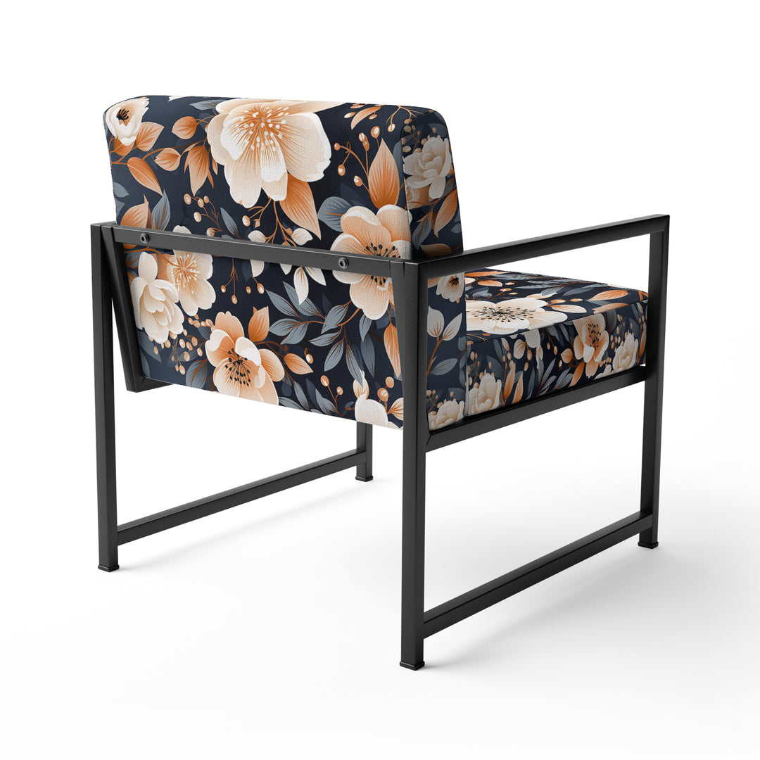 Vintage Nostalgia Peach Floral Pattern - Cottage Accent Slipper Chair