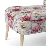 Pink And Beige Wildflower Paradise - Cottage Accent Slipper Chair