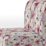 Pink And Beige Wildflower Paradise - Cottage Accent Slipper Chair
