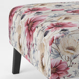 Pink And Beige Wildflower Paradise - Cottage Accent Slipper Chair