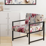 Pink And Beige Wildflower Paradise - Cottage Accent Slipper Chair