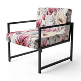 Pink And Beige Wildflower Paradise - Cottage Accent Slipper Chair