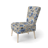 Blue Meadow Flowers Pattern - Cottage Accent Side Chair