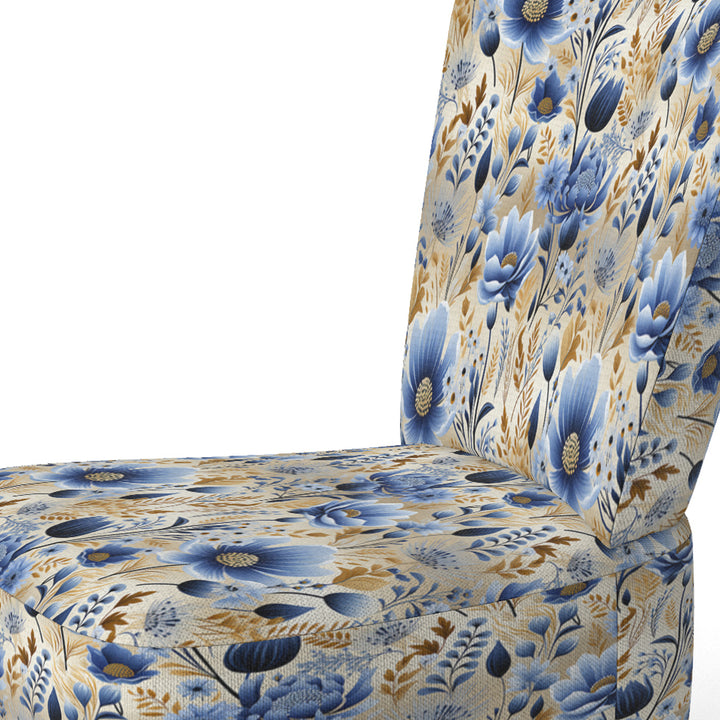 Blue Meadow Flowers Pattern - Cottage Accent Side Chair
