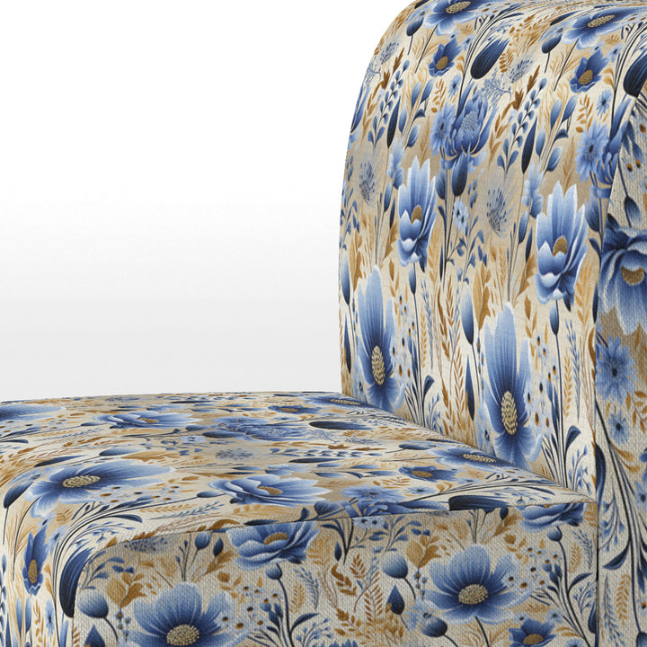 Blue Meadow Flowers Pattern - Cottage Accent Side Chair