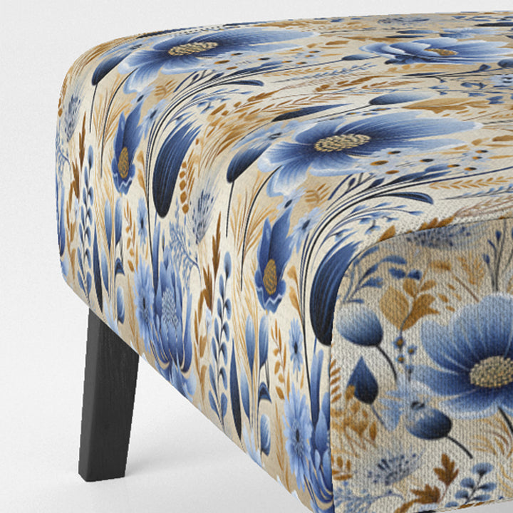 Blue Meadow Flowers Pattern - Cottage Accent Side Chair