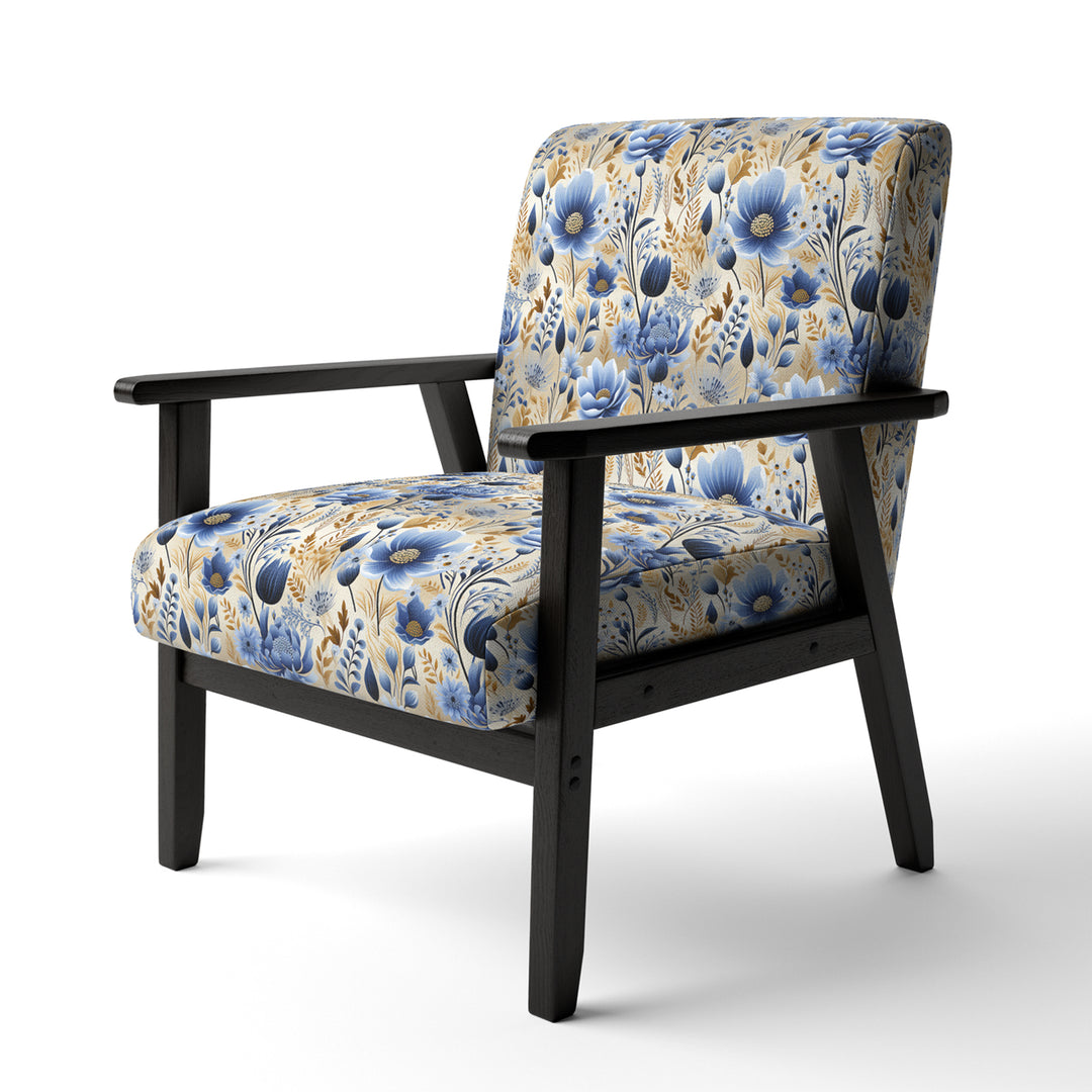 Blue Meadow Flowers Pattern - Cottage Accent Side Chair