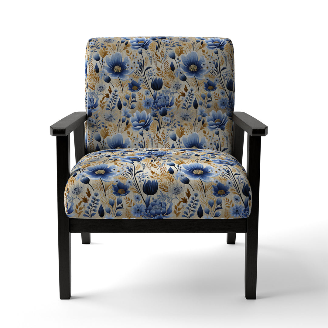 Blue Meadow Flowers Pattern - Cottage Accent Side Chair
