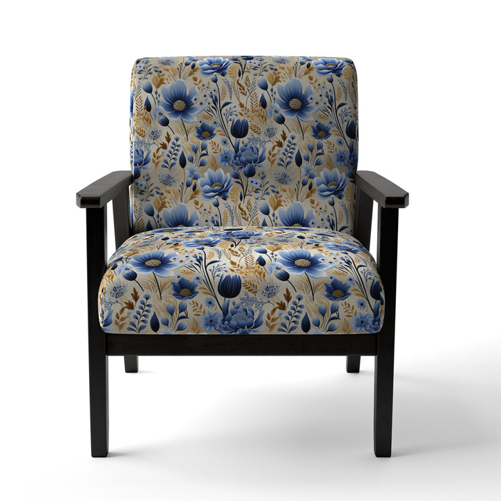 Blue Meadow Flowers Pattern - Cottage Accent Side Chair