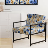 Blue Meadow Flowers Pattern - Cottage Accent Side Chair