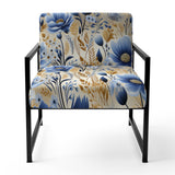 Blue Meadow Flowers Pattern - Cottage Accent Side Chair