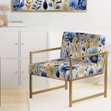 Blue Meadow Flowers Pattern - Cottage Accent Side Chair