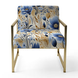 Blue Meadow Flowers Pattern - Cottage Accent Side Chair
