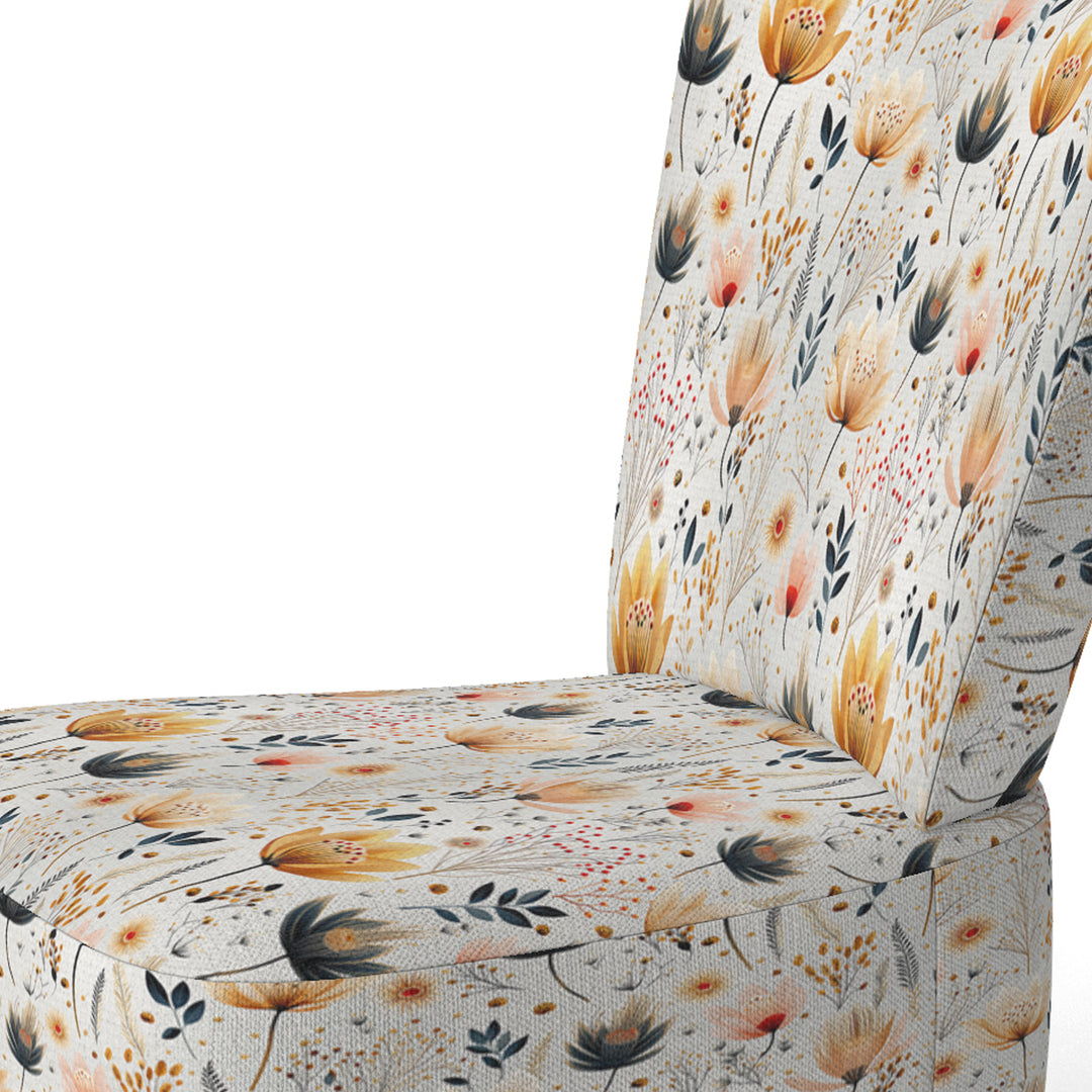 Cottage Elegant Yellow Floral Meadows - Cottage Arm Chair