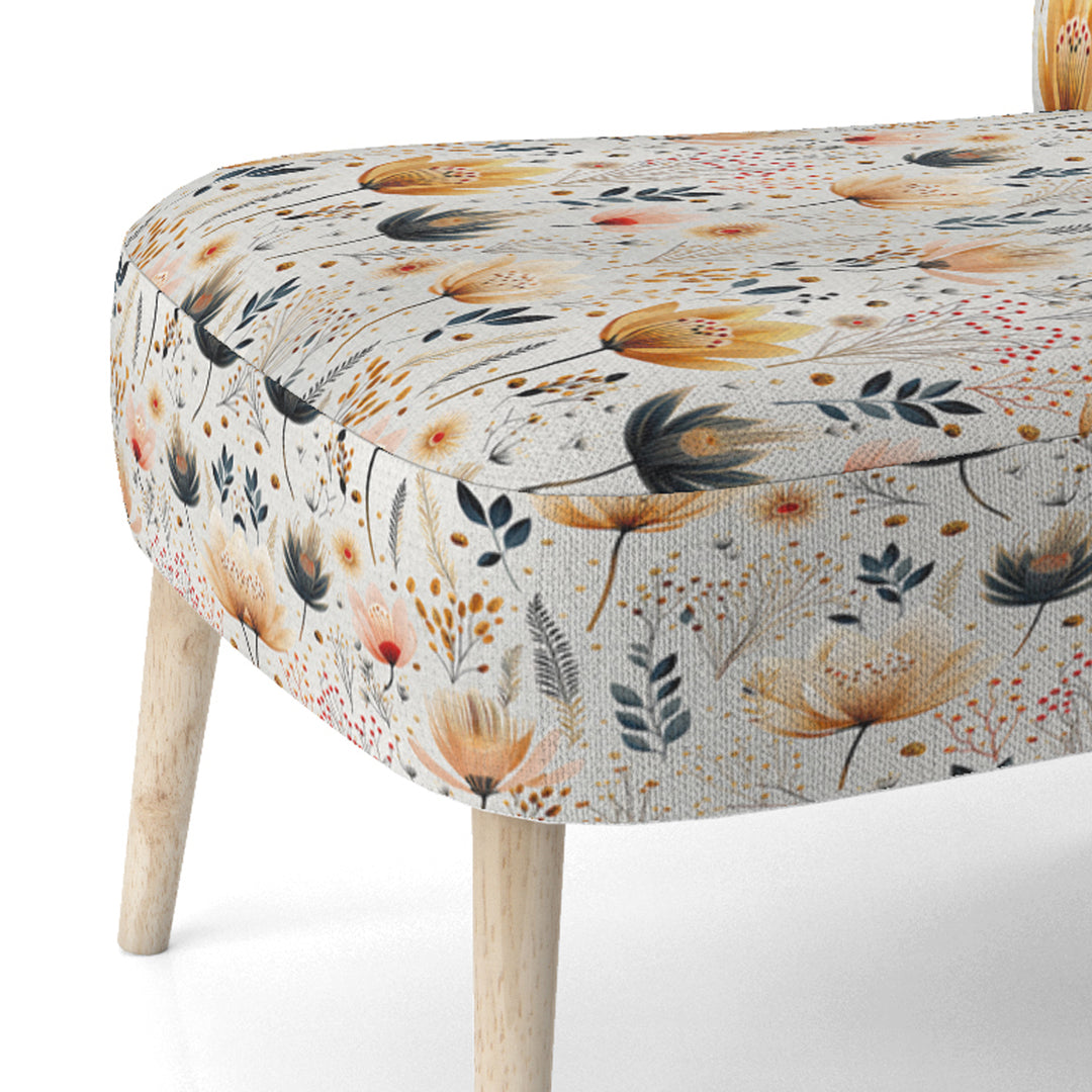 Cottage Elegant Yellow Floral Meadows - Cottage Arm Chair