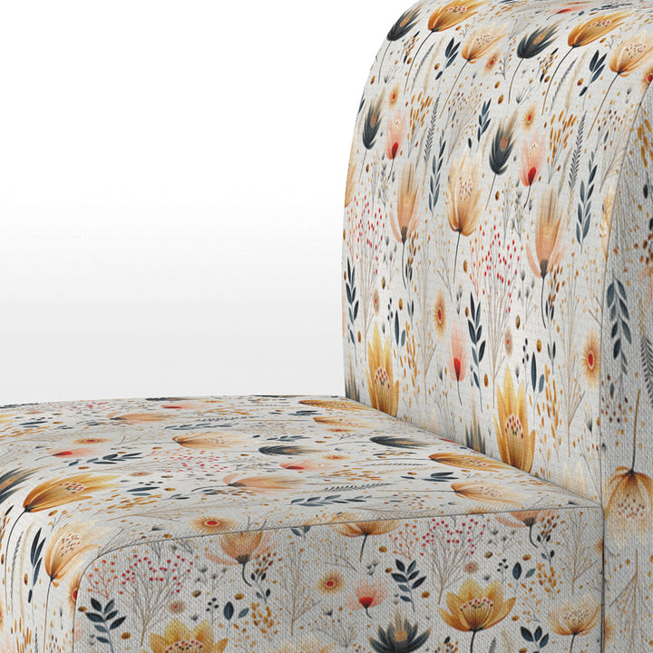 Cottage Elegant Yellow Floral Meadows - Cottage Arm Chair