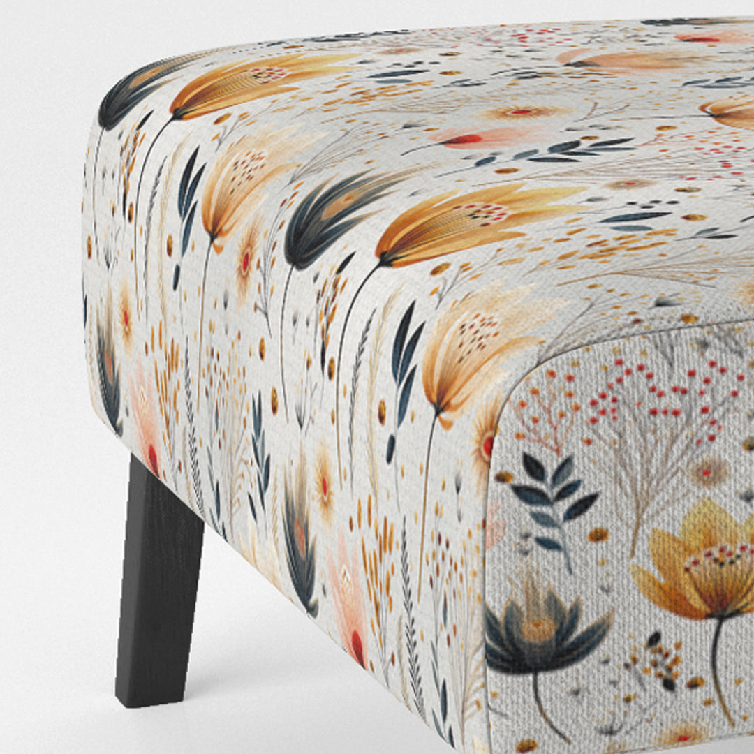 Cottage Elegant Yellow Floral Meadows - Cottage Arm Chair