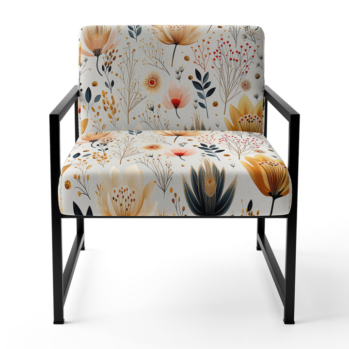 Cottage Elegant Yellow Floral Meadows - Cottage Arm Chair