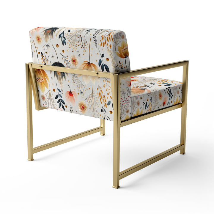Cottage Elegant Yellow Floral Meadows - Cottage Arm Chair