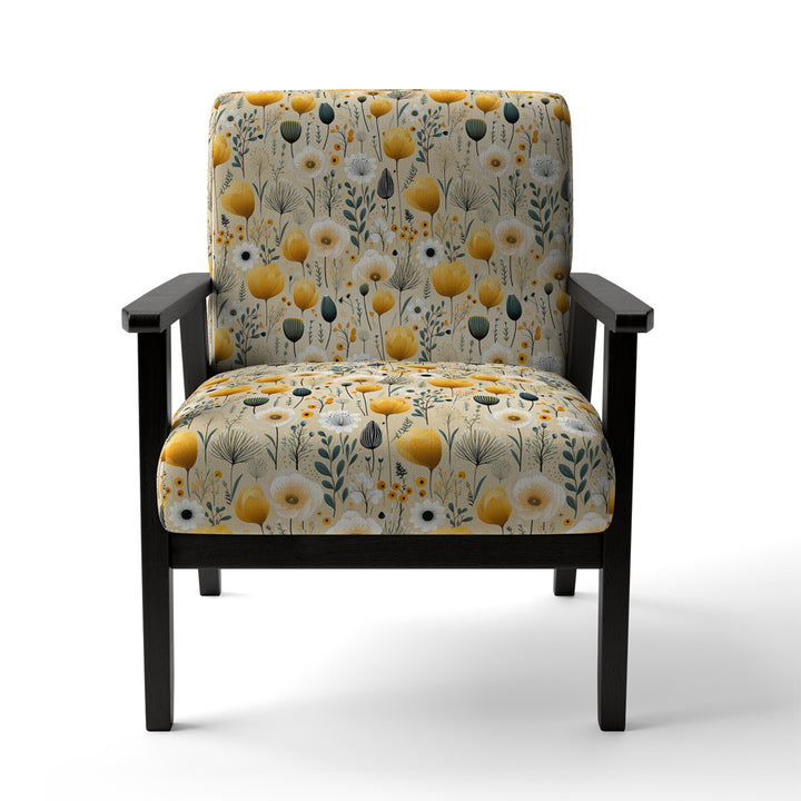 Cottage Yellow And Beige Garden Grace - Cottage Accent Side Chair