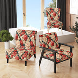 Vintage Pink And Beige Rose Floral Pattern - Cottage Arm Chair