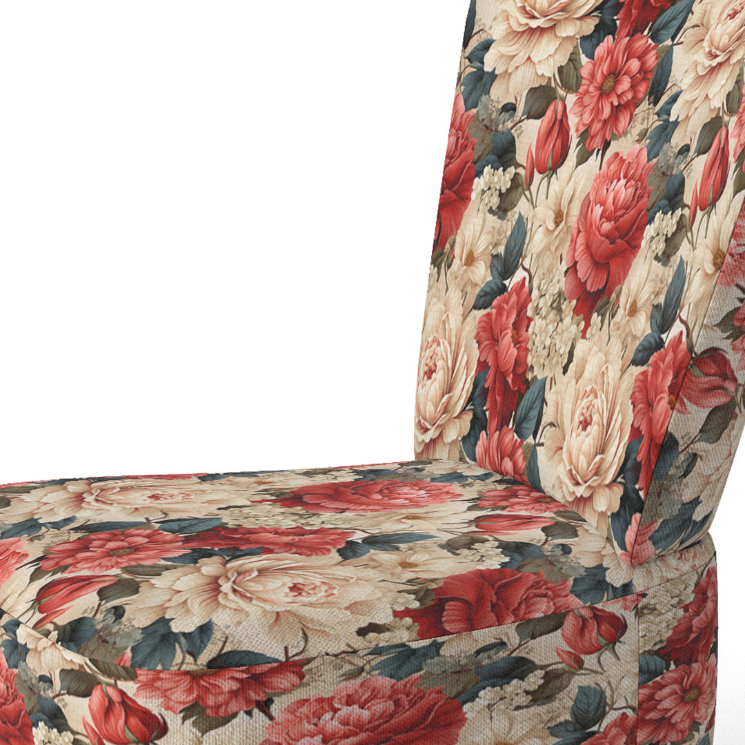 Vintage Pink And Beige Rose Floral Pattern - Cottage Arm Chair