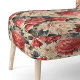Vintage Pink And Beige Rose Floral Pattern - Cottage Arm Chair