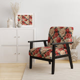 Vintage Pink And Beige Rose Floral Pattern - Cottage Arm Chair