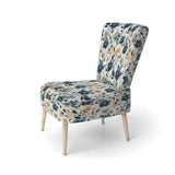 Antique Blue Graceful Flowers - Cottage Accent Slipper Chair