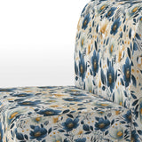 Antique Blue Graceful Flowers - Cottage Accent Slipper Chair