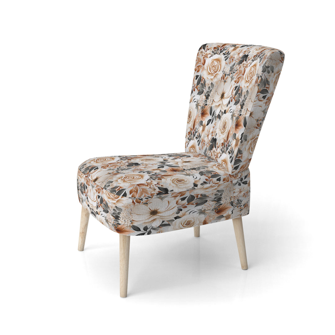 Classic Vintage White Garden Melodies - Cottage Accent Side Chair