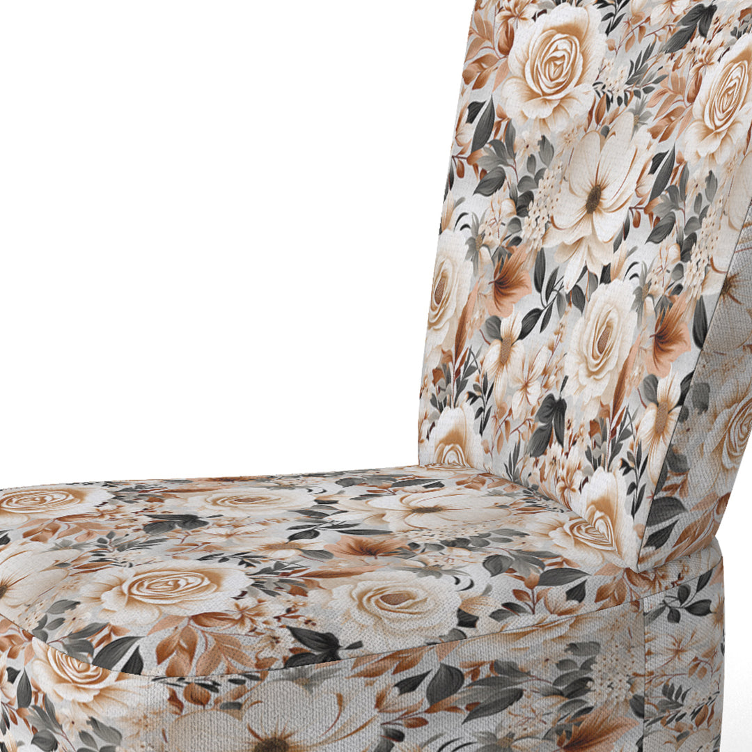 Classic Vintage White Garden Melodies - Cottage Accent Side Chair