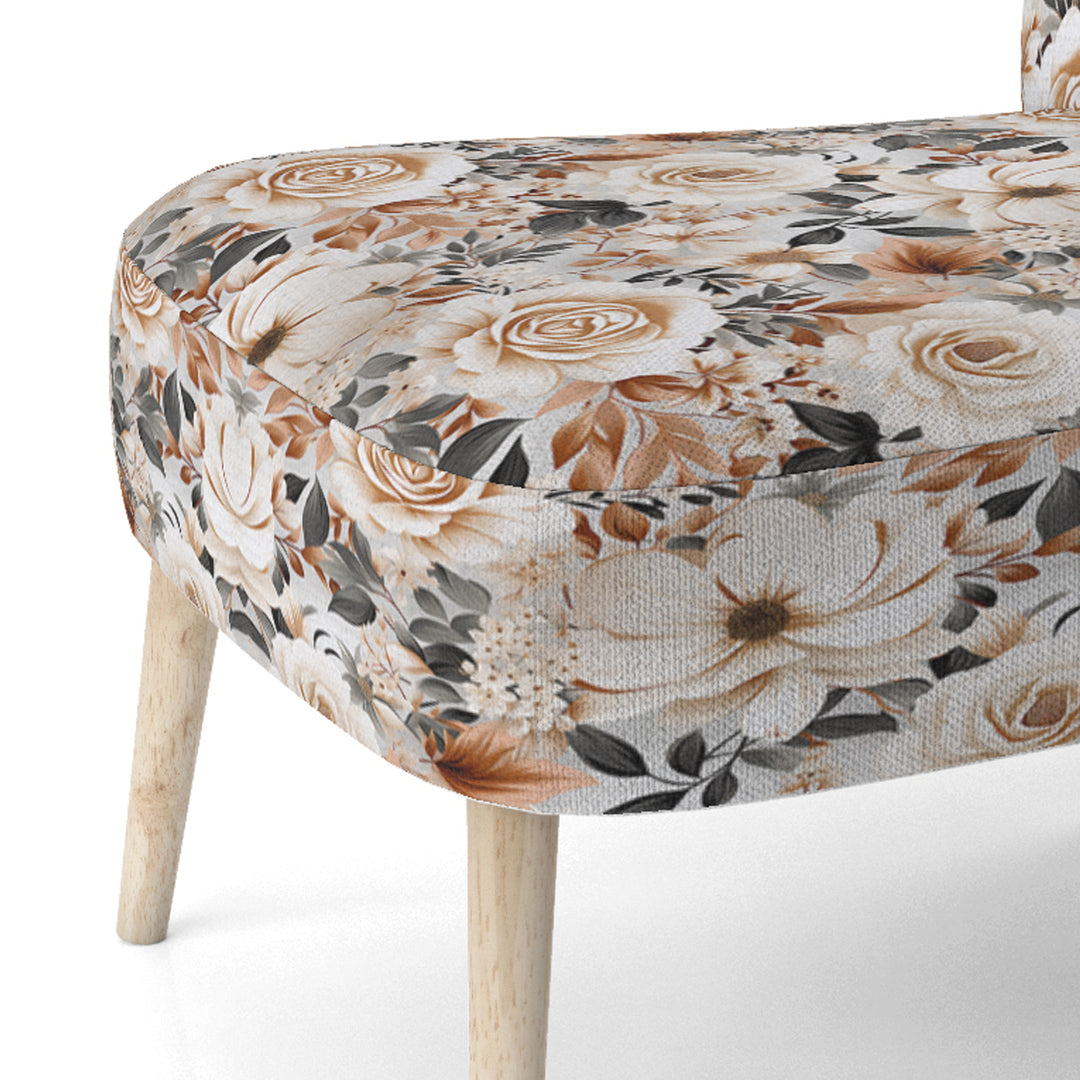 Classic Vintage White Garden Melodies - Cottage Accent Side Chair