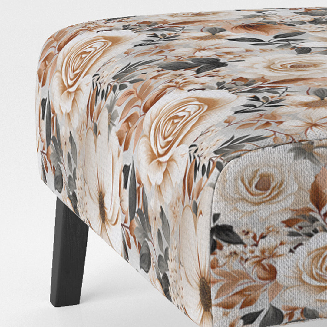 Classic Vintage White Garden Melodies - Cottage Accent Side Chair