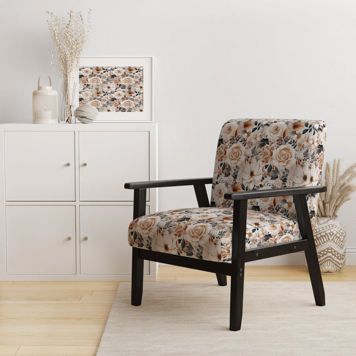Classic Vintage White Garden Melodies - Cottage Accent Side Chair