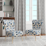 Blue And White Ferns Tranquility - Cottage Arm Chair