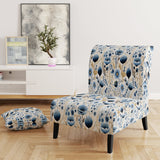 Blue And White Ferns Tranquility - Cottage Arm Chair