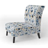 Blue And White Ferns Tranquility - Cottage Arm Chair