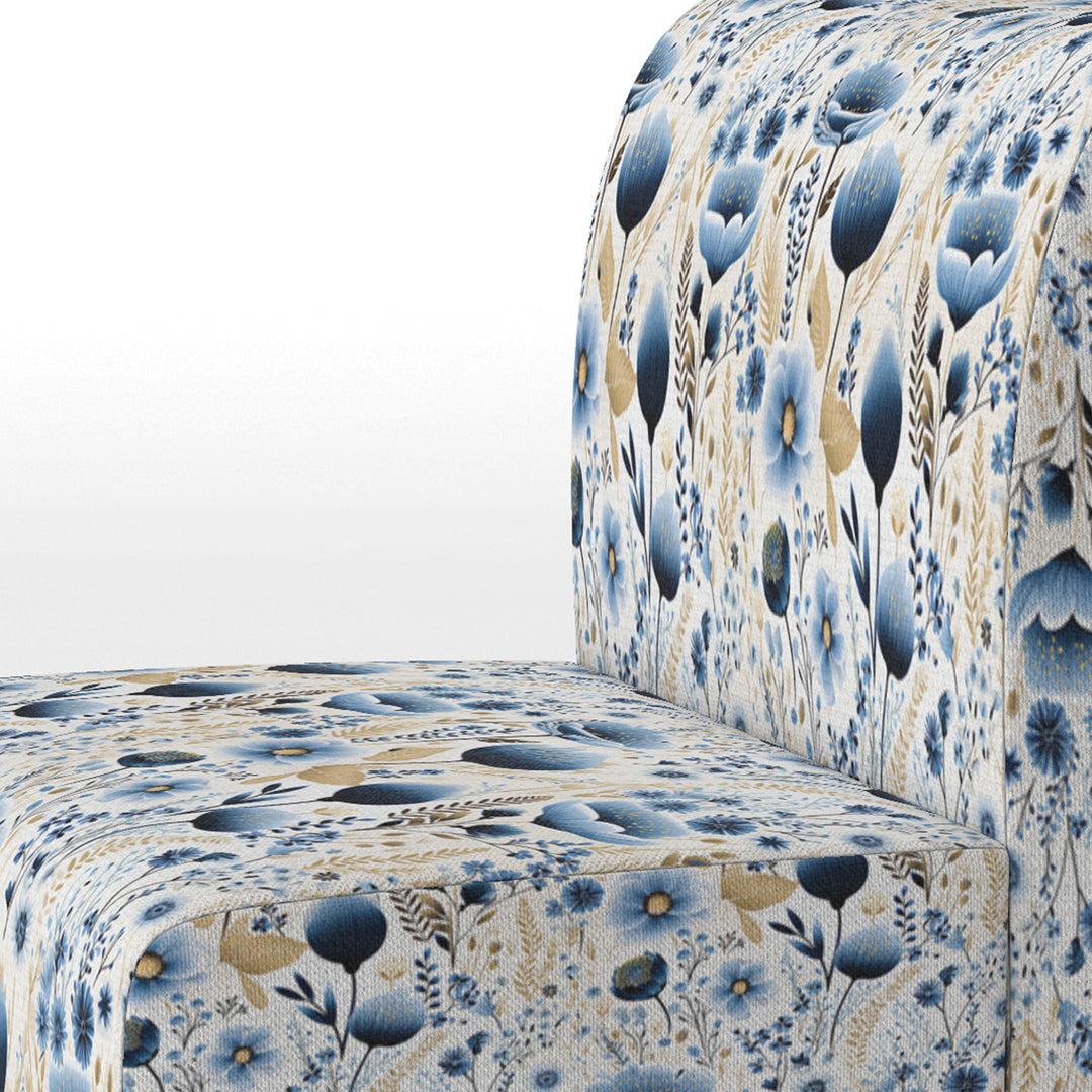 Blue And White Ferns Tranquility - Cottage Arm Chair