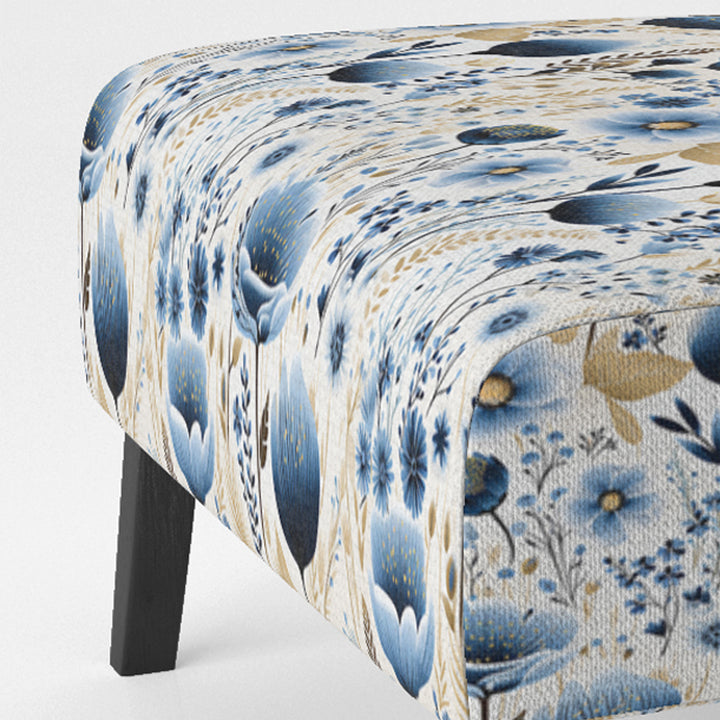 Blue And White Ferns Tranquility - Cottage Arm Chair