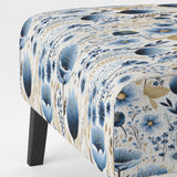 Blue And White Ferns Tranquility - Cottage Arm Chair