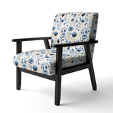 Blue And White Ferns Tranquility - Cottage Arm Chair