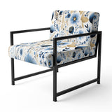 Blue And White Ferns Tranquility - Cottage Arm Chair