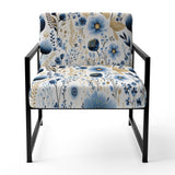 Blue And White Ferns Tranquility - Cottage Arm Chair