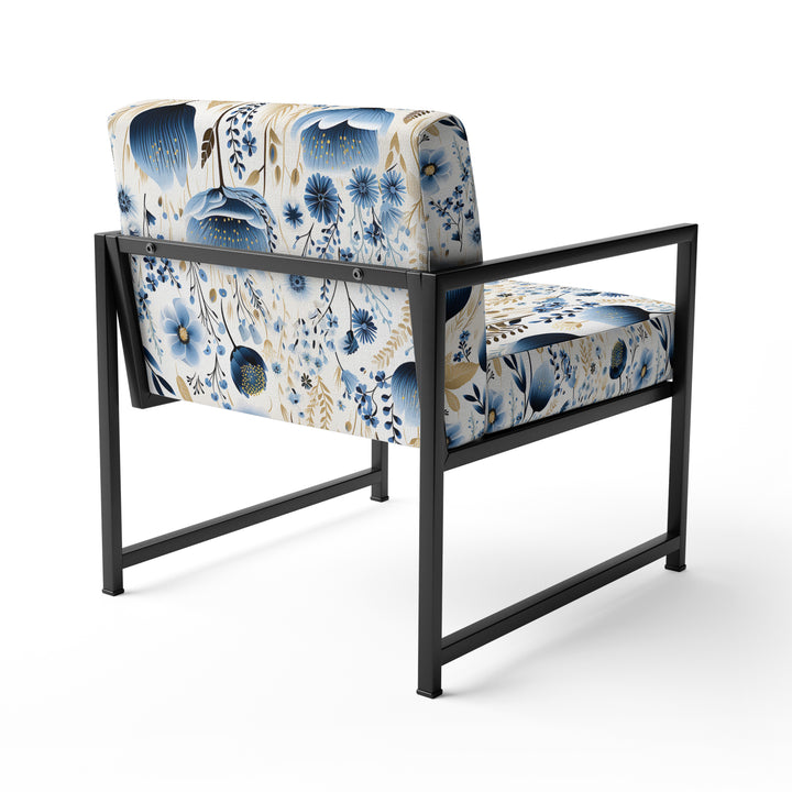 Blue And White Ferns Tranquility - Cottage Arm Chair